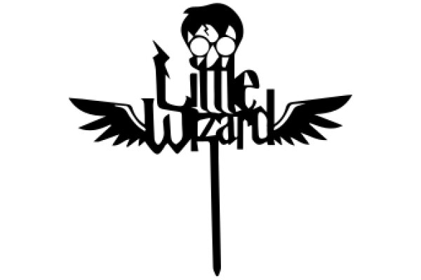 Stylized Logo of Little Wizard with Wings