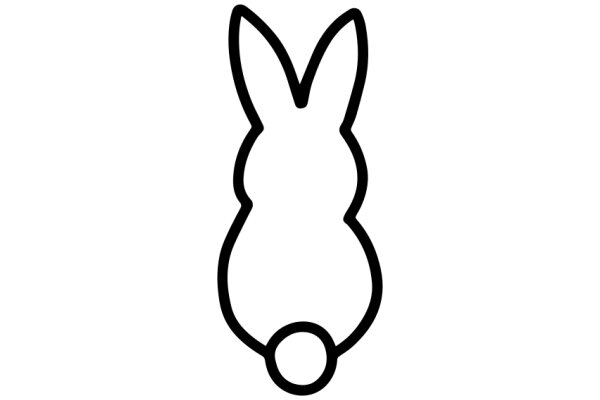 Simplistic Line Drawing of a Bunny Ear