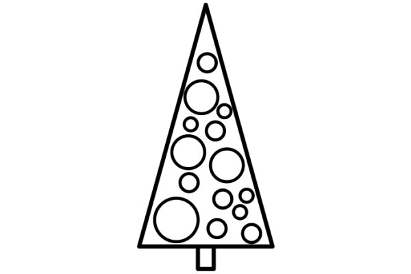 Simplistic Line Drawing of a Christmas Tree