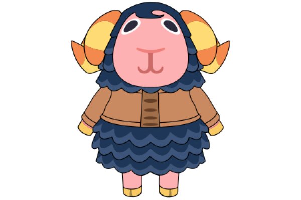 A Whimsical Character: A Cartoon Sheep with a Unique Style