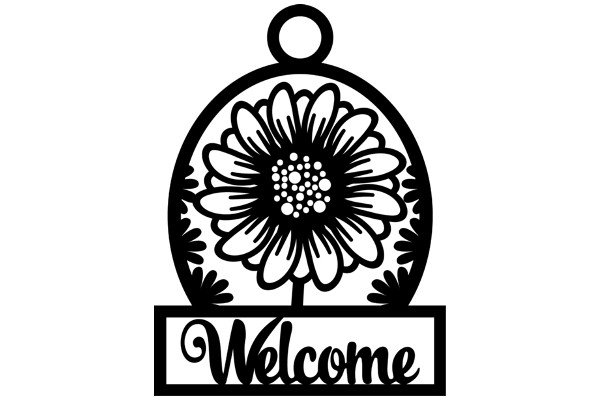 Welcome Sign with Floral Design