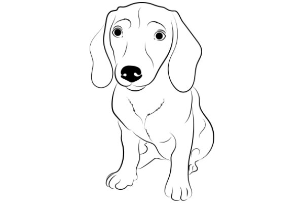 A Curious Canine: A Line Drawing of a Dog