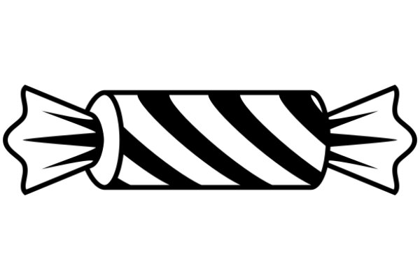 A Striped Candy Wrapper on a White Background