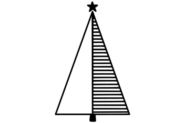 Simplistic Christmas Tree Icon with Star Topper