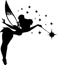 Silhouette of a Fairy with a Starry Sky Background