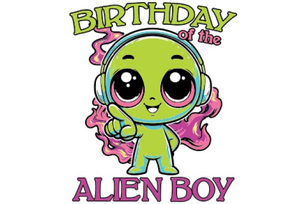 Celebrating the Birthday of an Alien Boy with Headphones