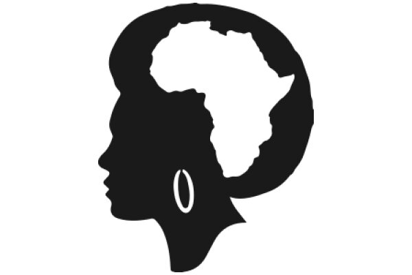 Silhouette of a Person's Head with the Continent of Africa