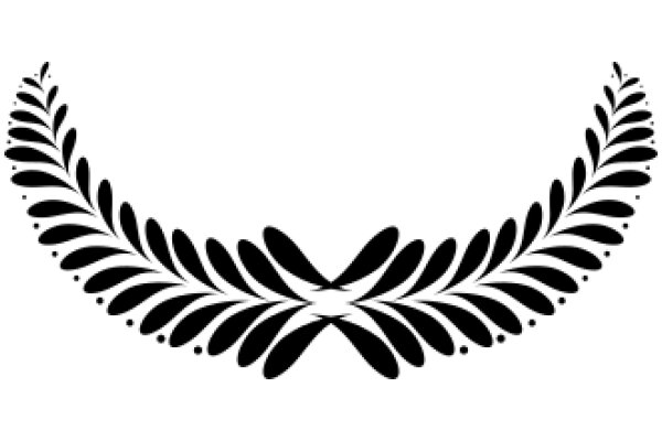 Stylized Black Laurel Wreath on White Background