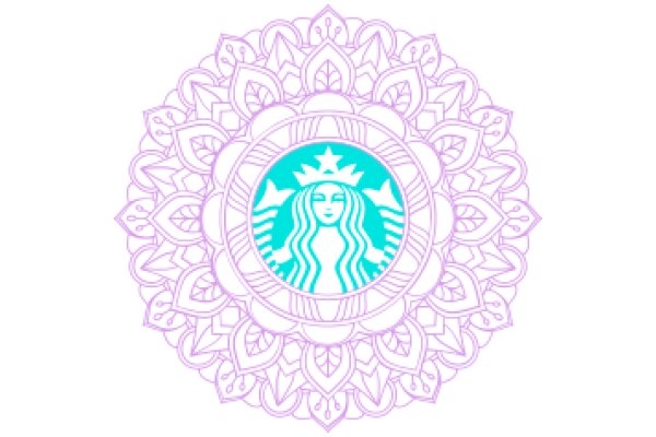 Stylized Starbucks Logo with Floral Patterns