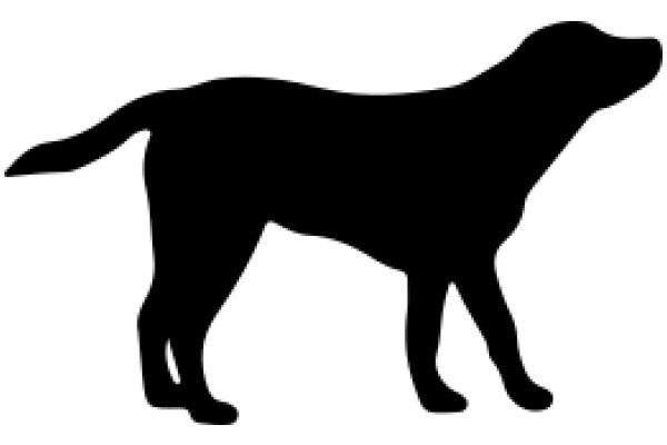 A Silhouette of a Dog on a White Background