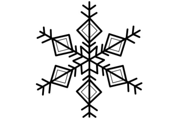 Stylized Snowflake Design: A Minimalist Illustration