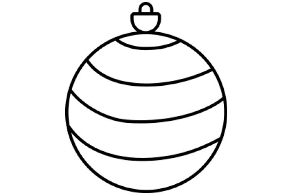 Simplistic Line Drawing of a Christmas Ornament