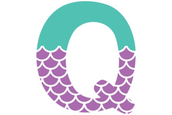 Stylized Letter Q with a Purple and White Fish Design