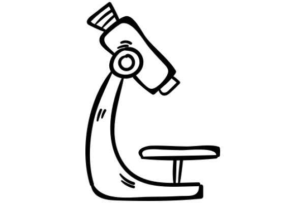 A Simple Line Drawing of a Microscope and Chair