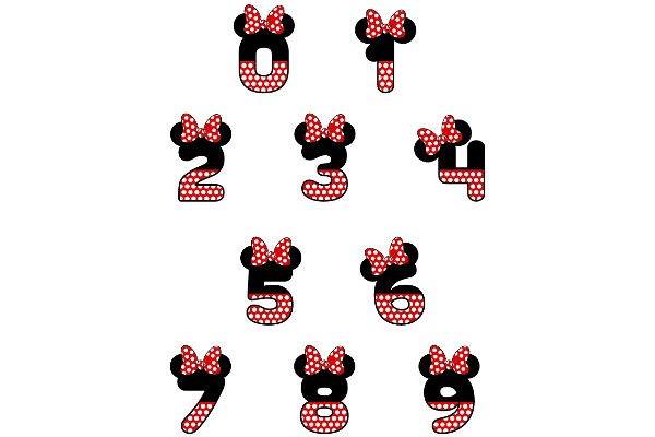 Cute Disney-Inspired Number and Bow Designs