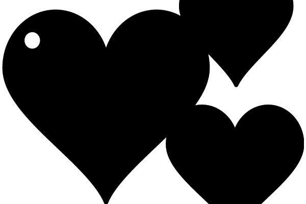 Simplistic Silhouette of Two Hearts