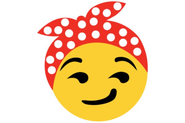 A Smiling Emoji with a Polka Dot Bandana