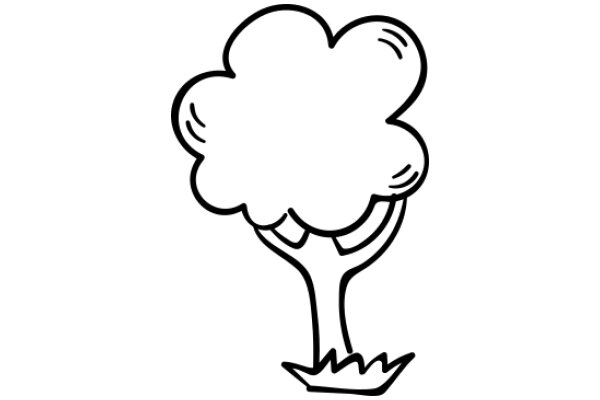 Simplistic Line Drawing of a Tree with a Person's Face