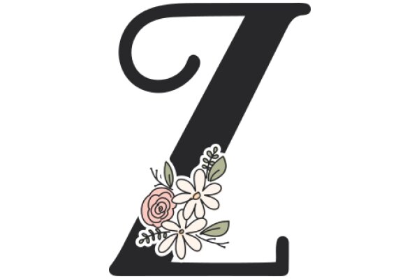 Stylized Letter Z with Floral Accent