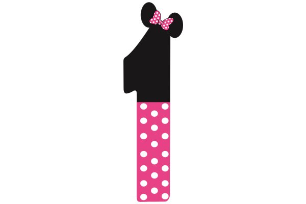 A Playful Pink and Black Mickey Mouse Ear Logo