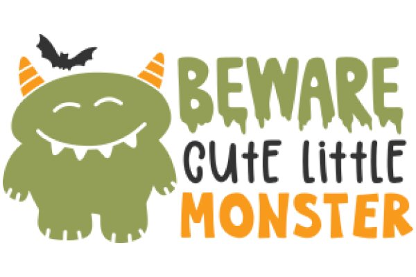 Cute Monster Illustration with Halloween-themed Text