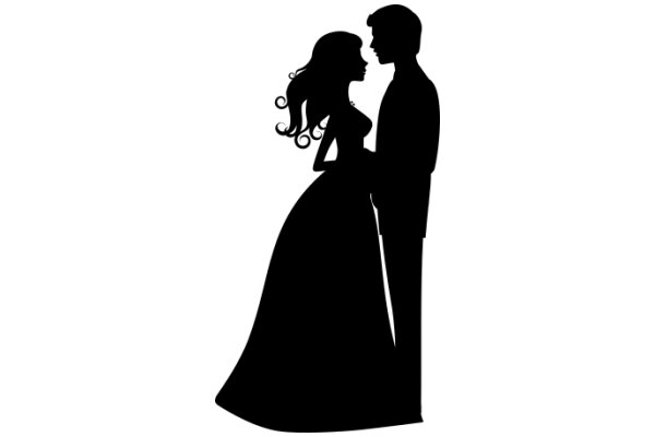 A Silhouette of Romance: A Couple's Embrace