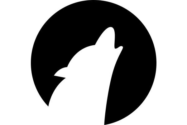 A Silhouette of a Wolf's Head in a Circle