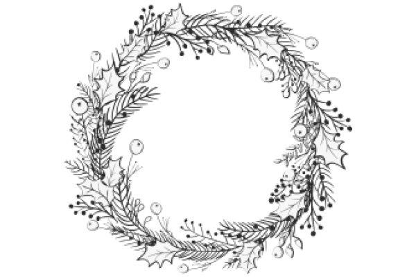 Elegant Floral Wreath with Berries and Leaves