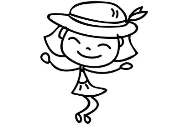 A Whimsical Illustration of a Girl in a Hat