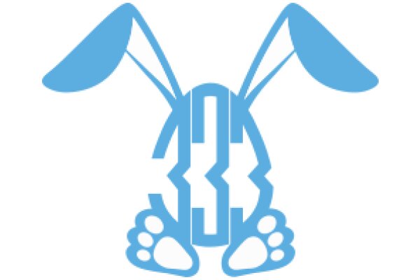 Stylized Blue Easter Bunny Logo