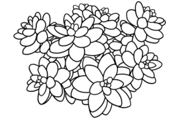 Stylized Floral Illustration: A Line Art