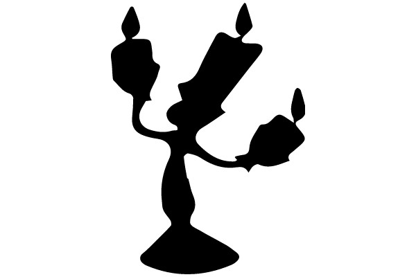 Silhouette of a Candelabra with Three Candles