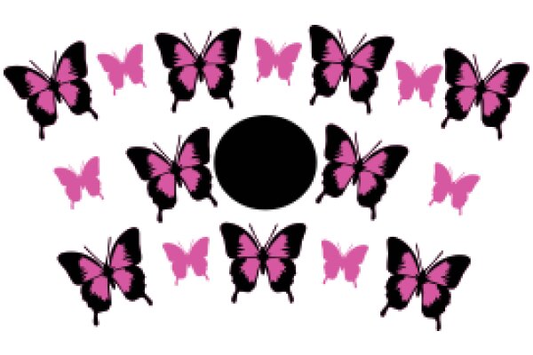 A Symphony of Pink and Black: A Collection of Butterfly Stickers