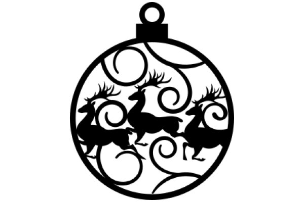 Holiday Decoration: Christmas Ornament with Reindeer Silhouette