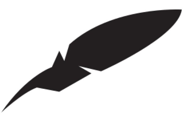 Stylized Black Feather Icon