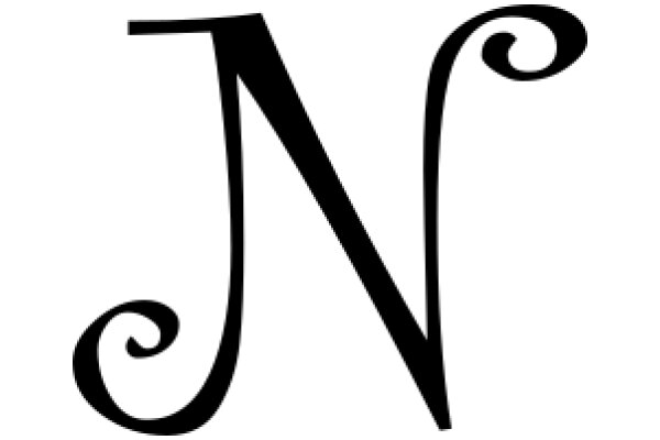 Stylized Letter 'N' with a Swirl Design