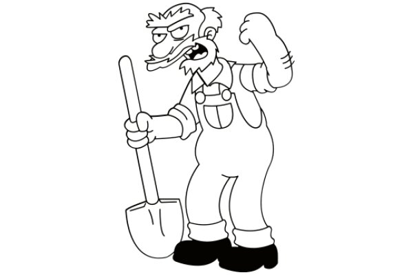 The Angry Cartoon Man with a Shovel