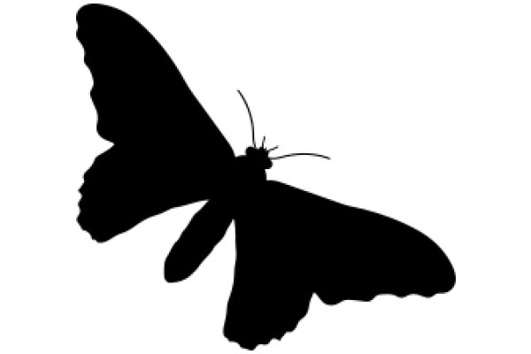 Silhouette of a Butterfly against a White Background