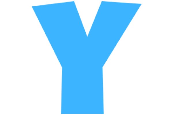 Vibrant Blue Letter 'Y' on a White Background