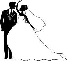 A Silhouette of a Couple's First Dance