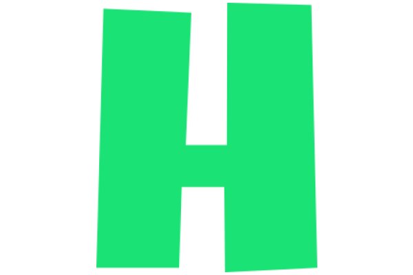 Vibrant Green Letter 'H' against a White Background