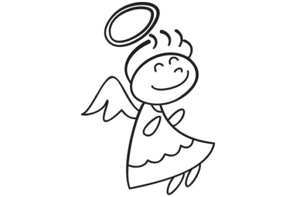 A Whimsical Illustration of a Smiling Angel