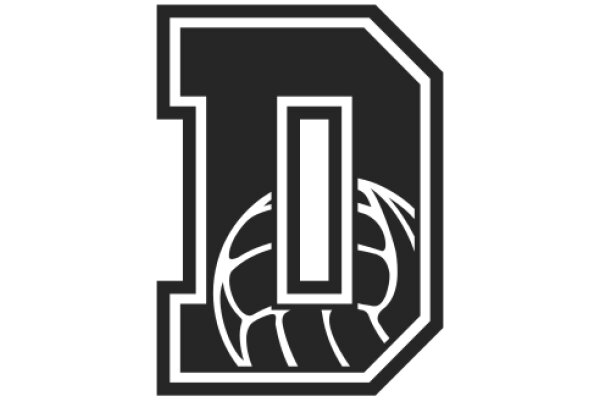 Stylized Letter 'D' with a Basketball Design Inside