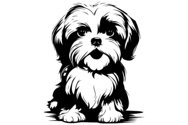 A Cute Illustration of a Shih Tzu Puppy