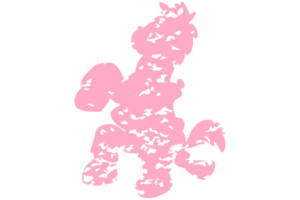 Pink Silhouette of a Horse-like Figure