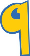 Vibrant Yellow Letter 'P' with a Blue Outline