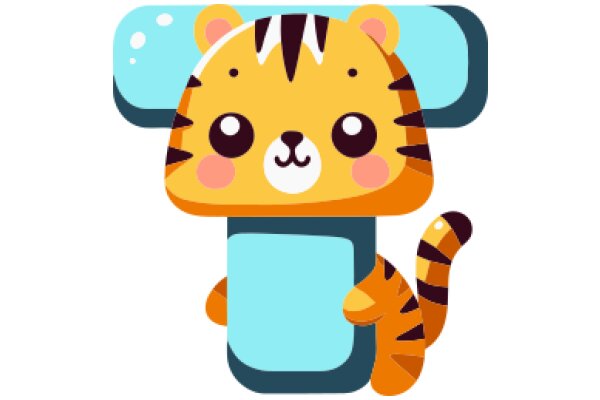 A Friendly Tiger Character with a Blue Screen Background