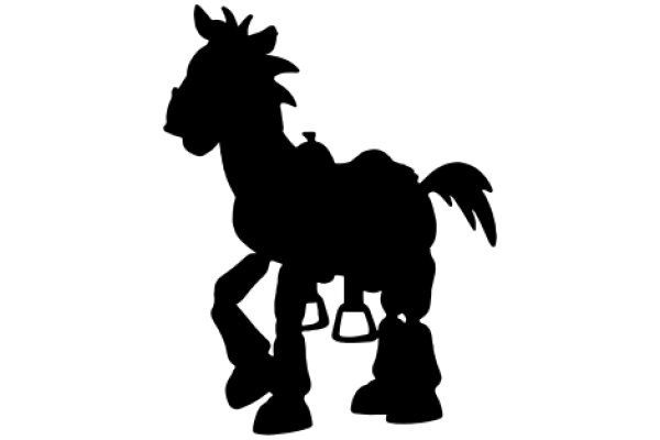 A Silhouette of a Horse with a Rider's Seat