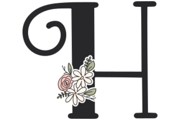 Stylized Letter 'H' with Floral Accent