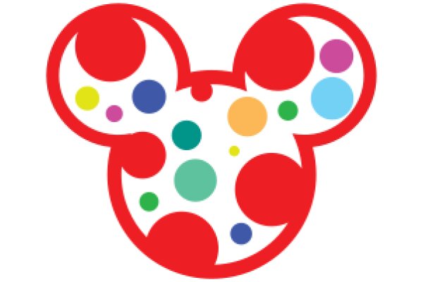 Vibrant Mickey Mouse Logo with Colorful Dots